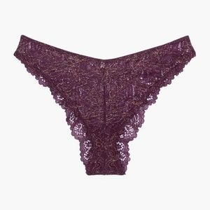 NWOT Savage X Fenty Romantic Corded Lace Brazilian panties 1X late night purple